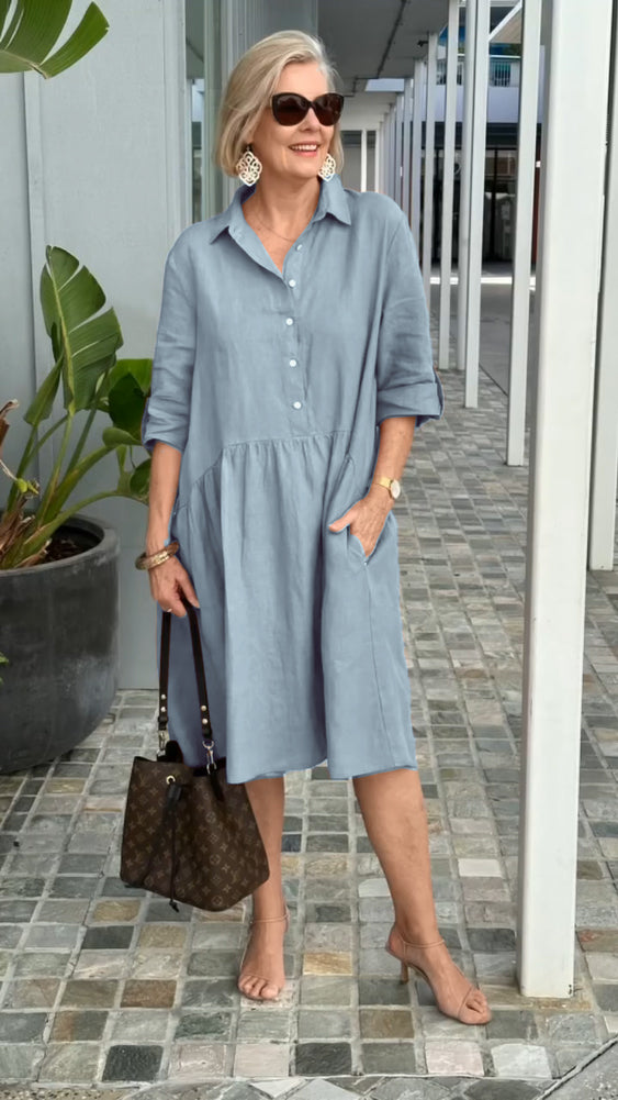 2024 Spring New Women's Cotton linen casual dress