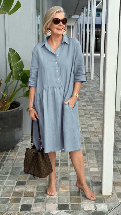 2024 Spring New Women's Cotton linen casual dress