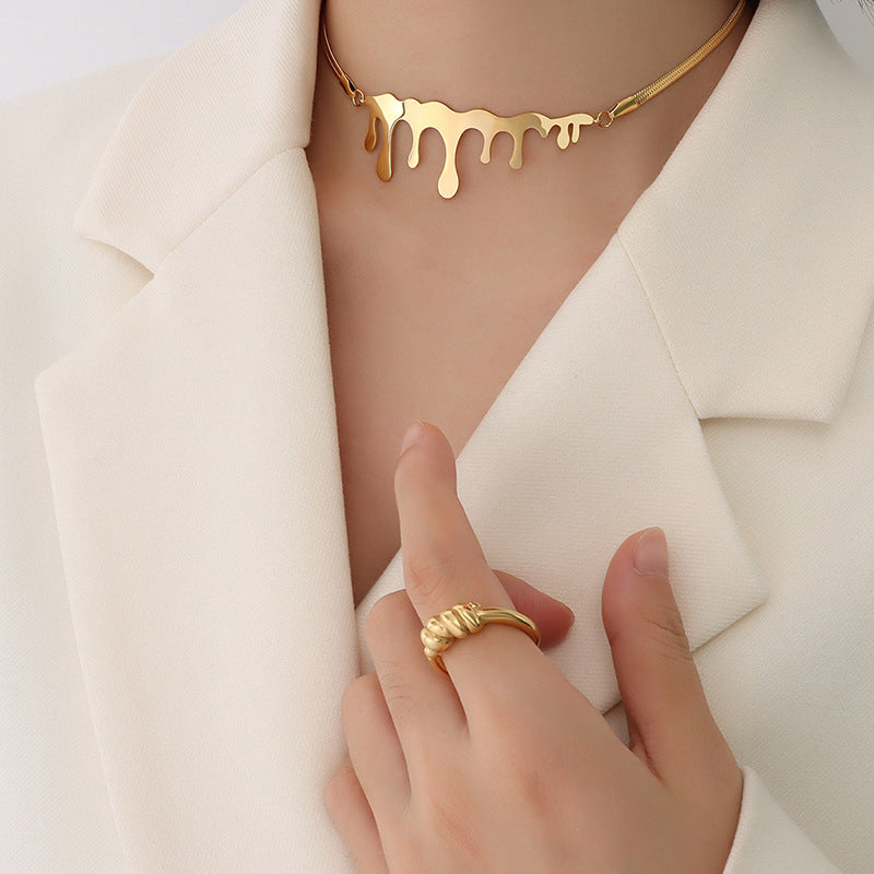 Gothic Water Drop Blade Chain Choker