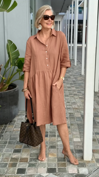 2024 Spring New Women's Cotton linen casual dress