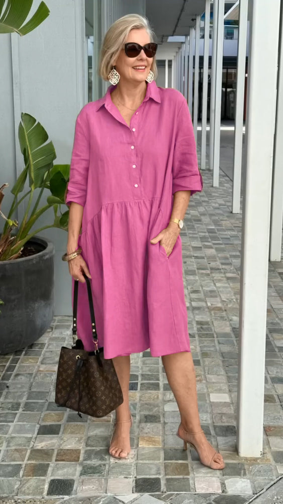 2024 Spring New Women's Cotton linen casual dress