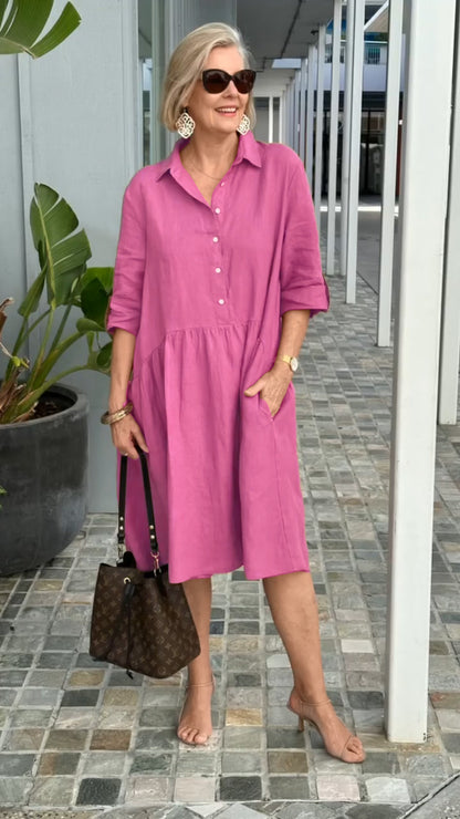 2024 Spring New Women's Cotton linen casual dress